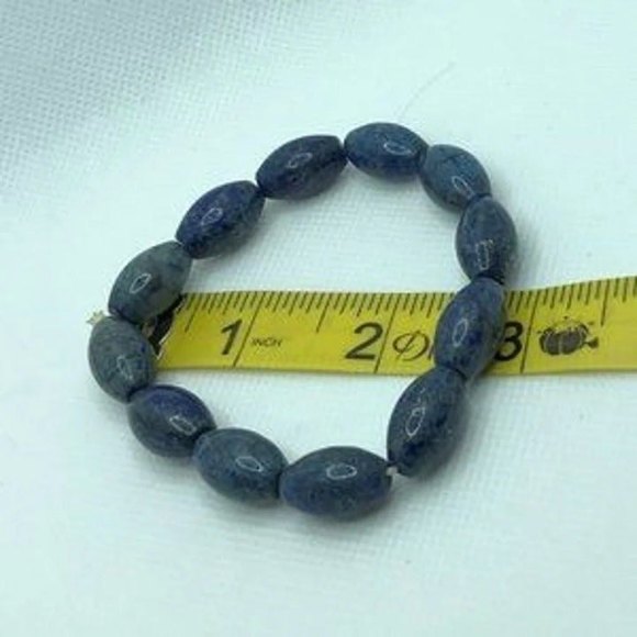 Large Blue Bead Fashion Stretch Bracelet - Picture 5 of 6